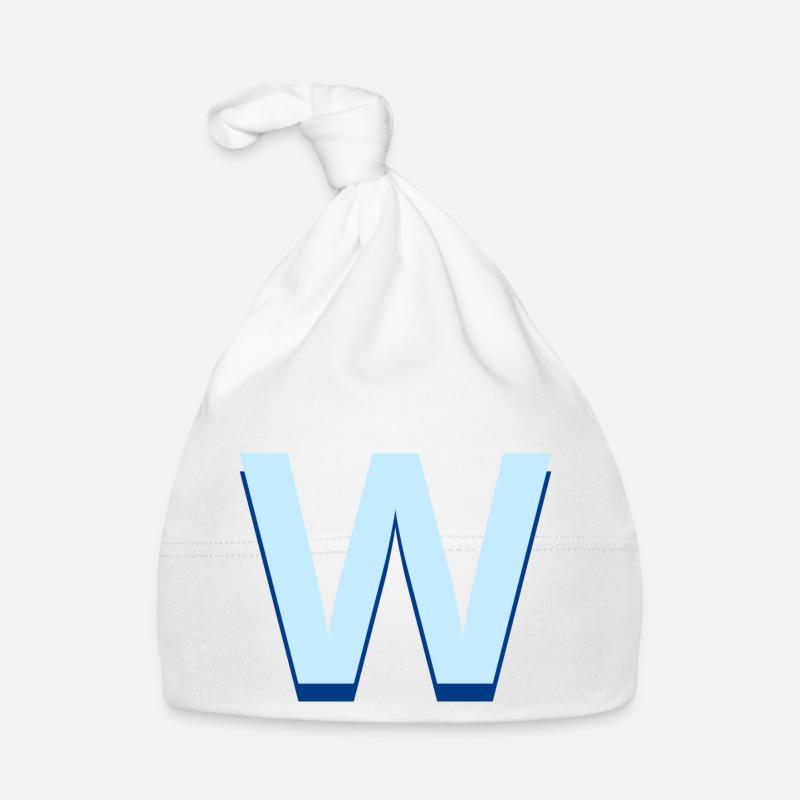 Pop und moderner blauer Buchstabe w Baby Bio-Mütze