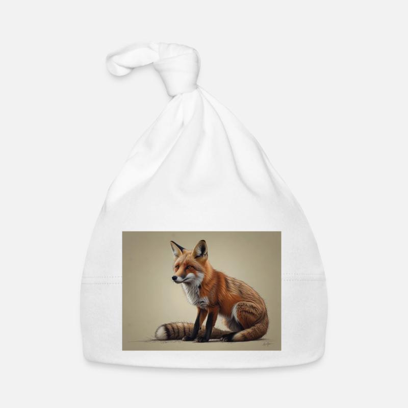Fuchs Tier - Baby Bio-Mütze - Weiß