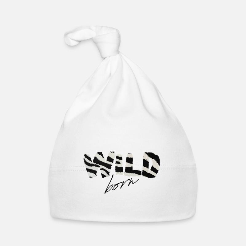 Wild Born Zebra Stripe Logo Organic Baby Cap