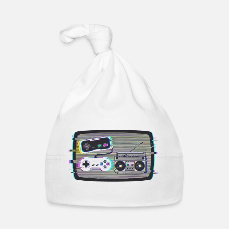 Glitchy Nostalgie Baby Bio-Mütze