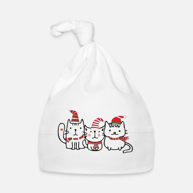 Trio de chats avec chapeaux de Noël Bonnet bio Bébé