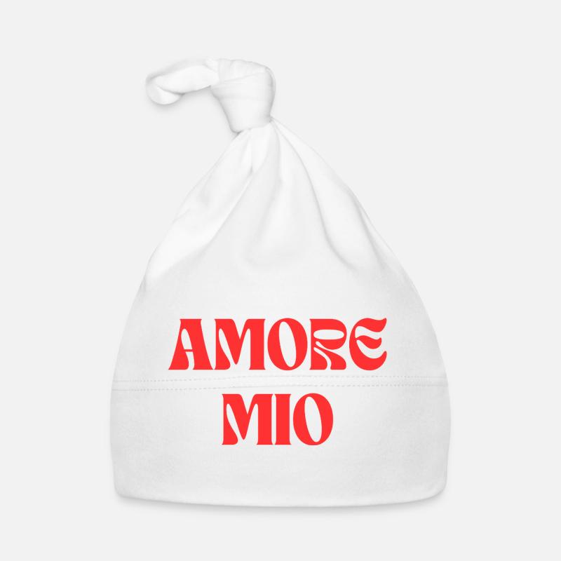 Amore Mio – Bold Red Typography Design Organic Baby Cap
