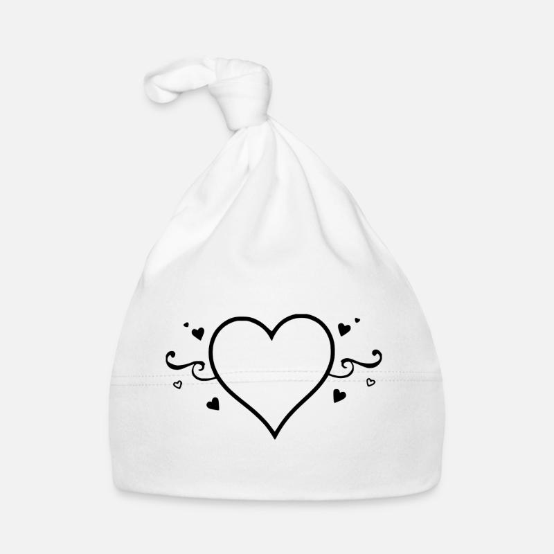 Black Heart Valentine's Day Gift Organic Baby Cap