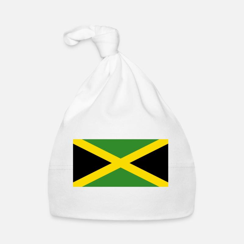 Drapeau national de la Jamaïque - Bonnet bio Bébé - blanc