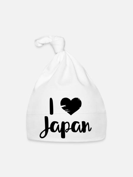 I love Japan - Organic Baby Cap - white - Front
