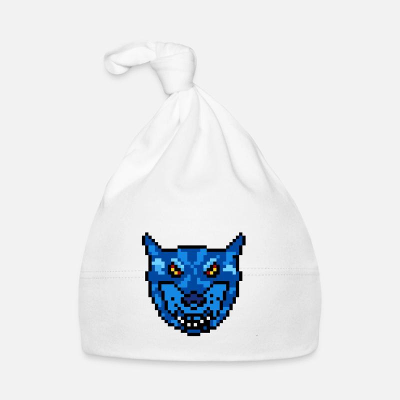 bleu loup - Bonnet bio Bébé - blanc
