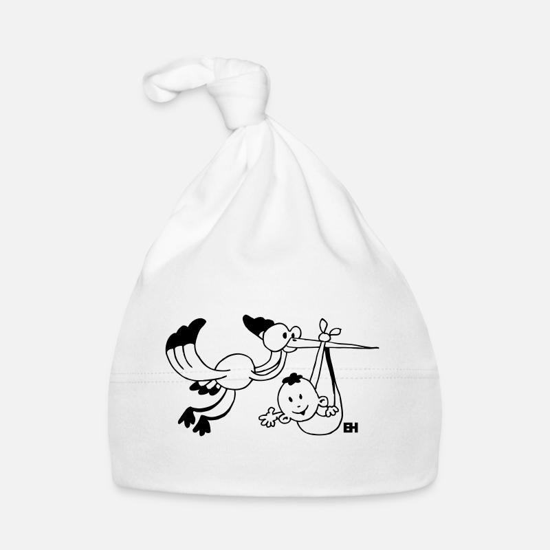 La cigogne apporte le bébé. Bonnet bio Bébé