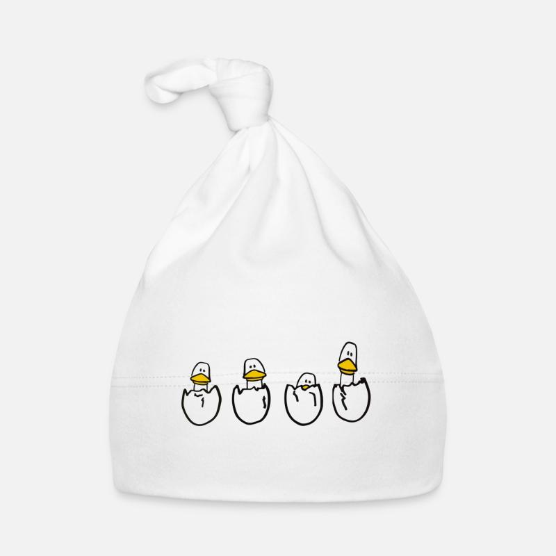 Canards à l’œuf - Bonnet bio Bébé - blanc