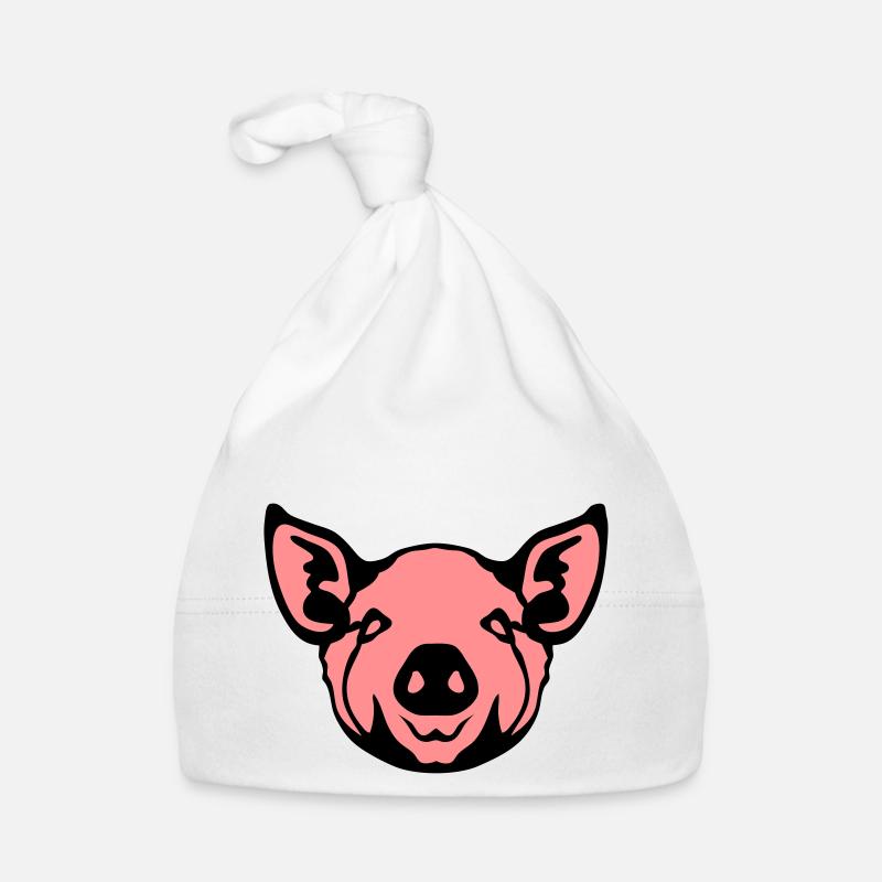 head pig pig face 8 Organic Baby Cap