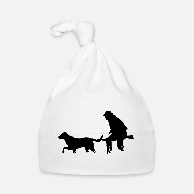 Jäger mit Hund Baby Bio-Mütze