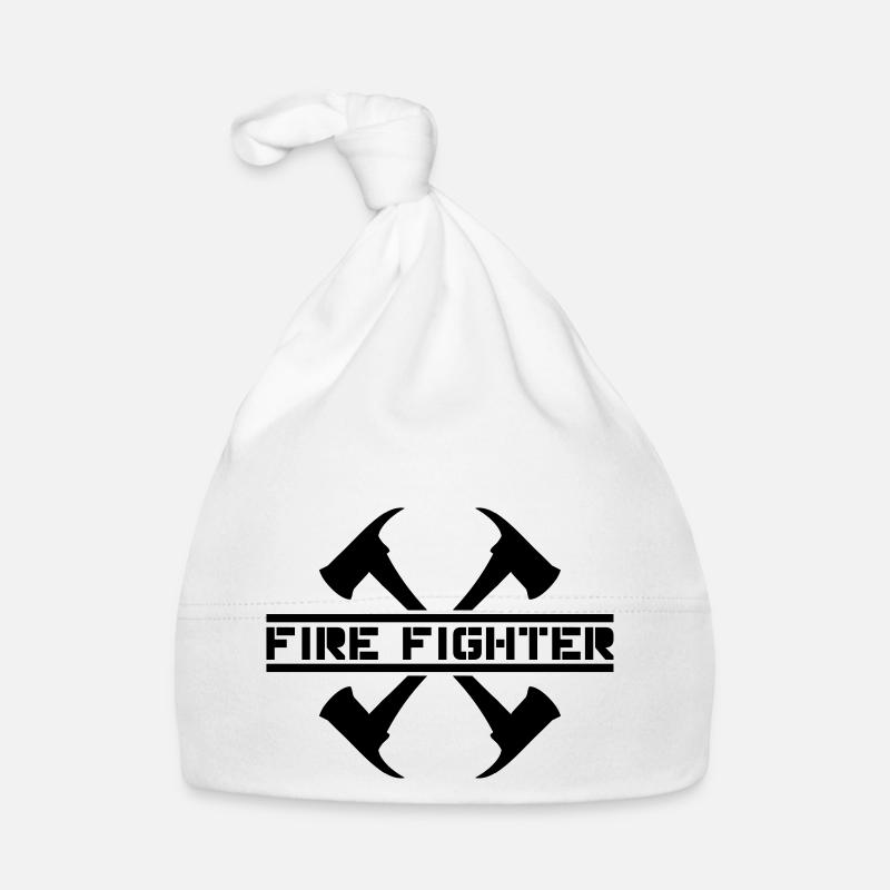 2 fire axes firefighter Organic Baby Cap