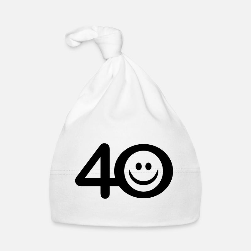 Zum Vierzigsten: 40 mit Lächel-Emoticon Baby Bio-Mütze