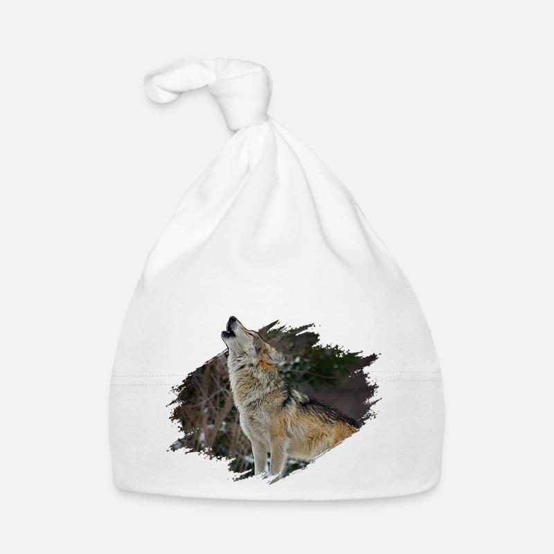 Loup - Bonnet bio Bébé - blanc