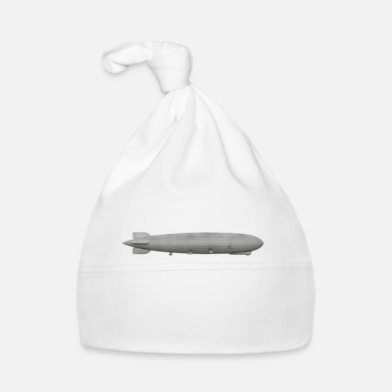 Zeppelin, Luftschiff, Luftfahrt, Seitenansicht - Baby Bio-Mütze - Weiß