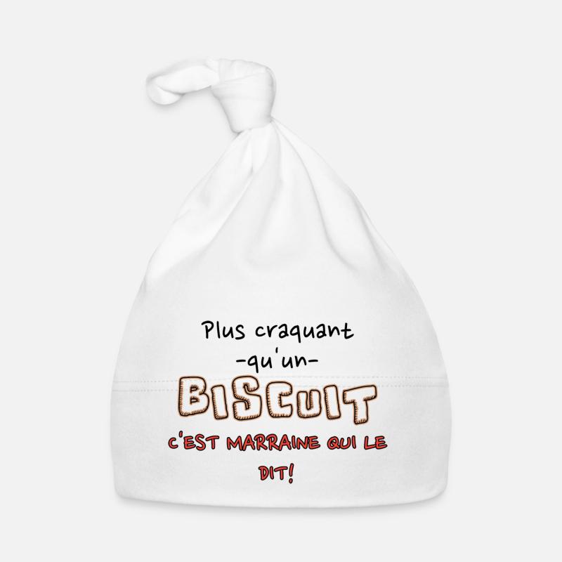 Plus craquant qu'un biscuit. Filleul. Marraine Bonnet bio Bébé
