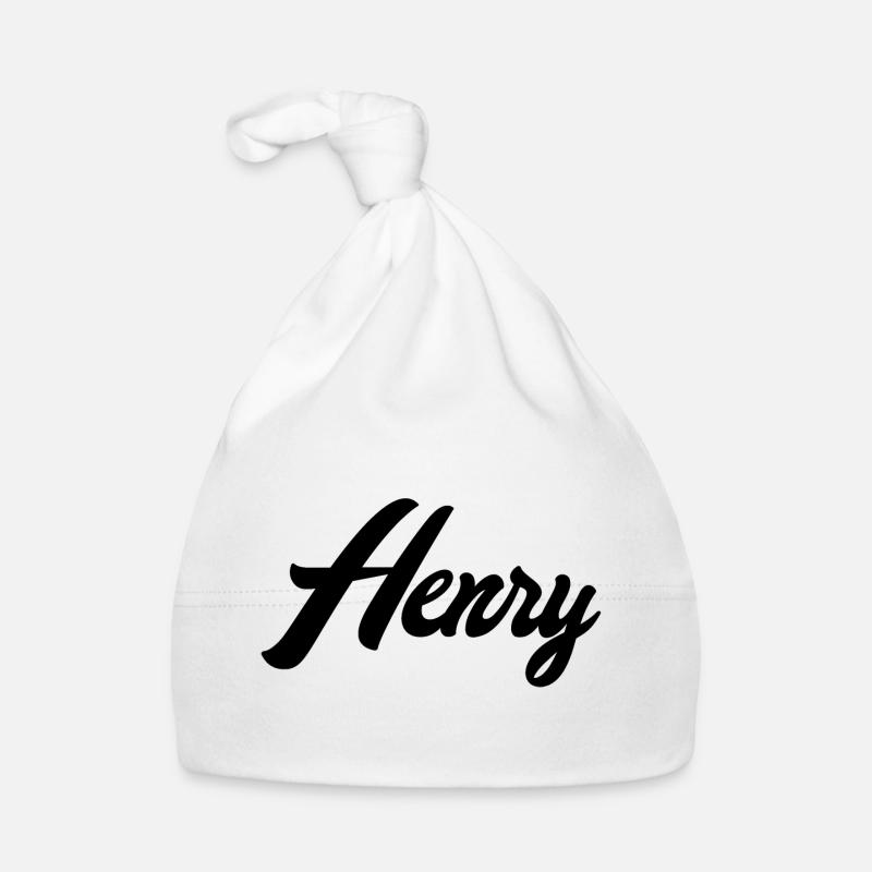 Henry Name Black Organic Baby Cap