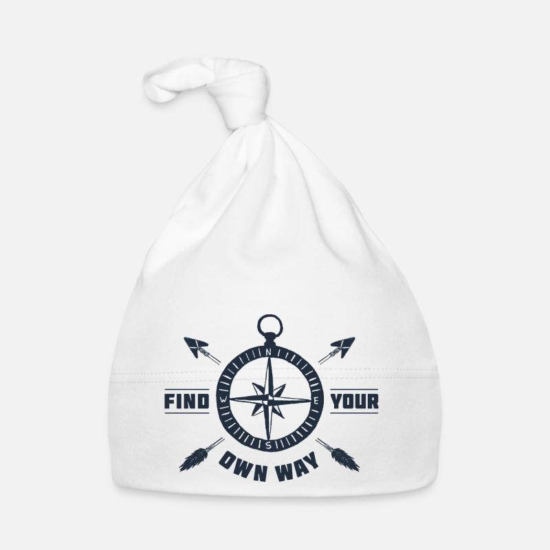My Life Is Like A Compass Organic Baby Cap