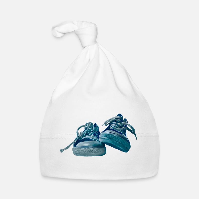 Design de baskets bleues Bonnet bio Bébé