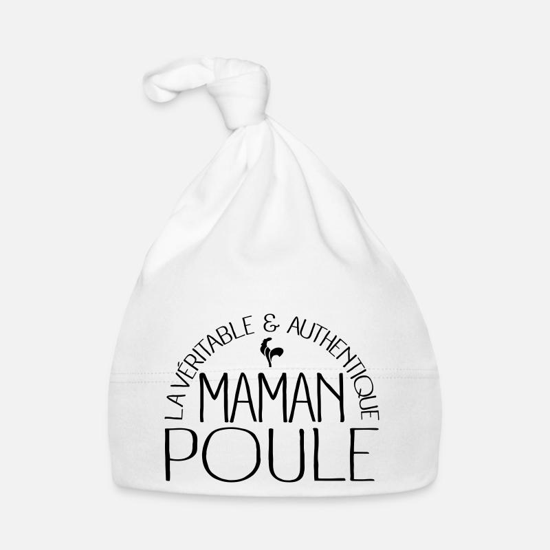 Maman Poule - Bonnet bio Bébé - blanc