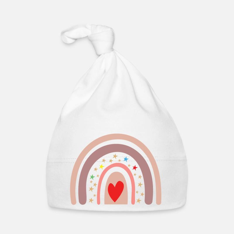 Arc-en-ciel - Bonnet bio Bébé - blanc