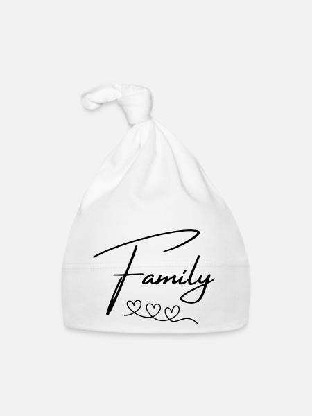 Famille - Bonnet bio Bébé - blanc - Devant