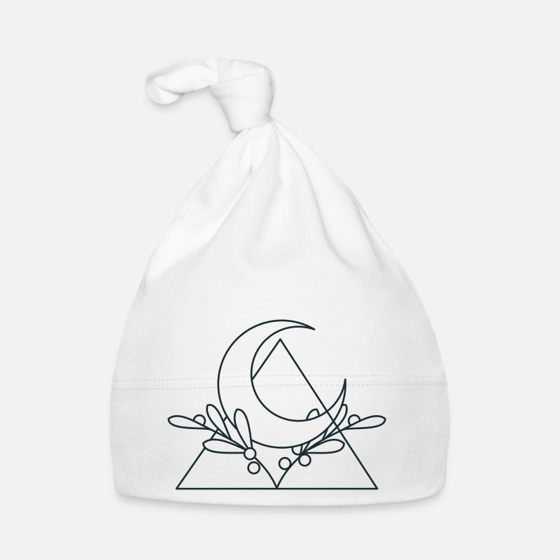 crescent moon triangle Organic Baby Cap