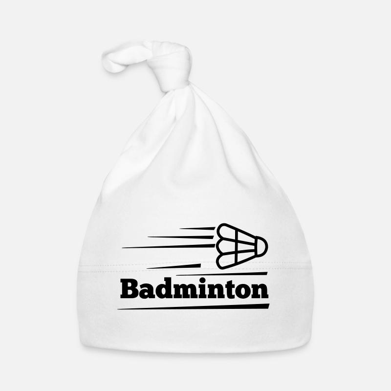 Texte de badminton avec navette survolée Bonnet bio Bébé