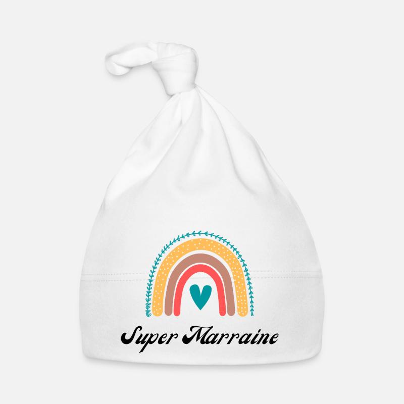 super marraine arc en ciel - Bonnet bio Bébé - blanc