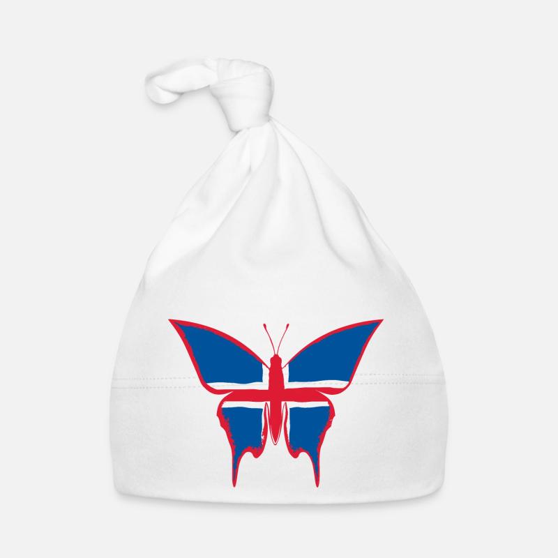 Drapeau de l’Islande papillon Bonnet bio Bébé