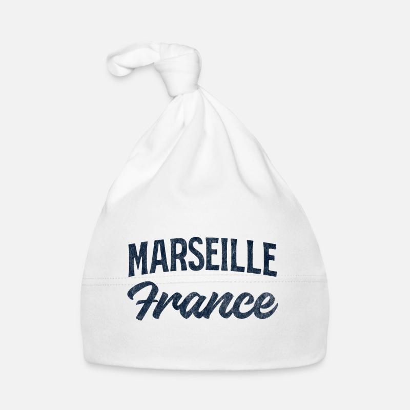 Marseille Frankreich Retro Script Baby Bio-Mütze