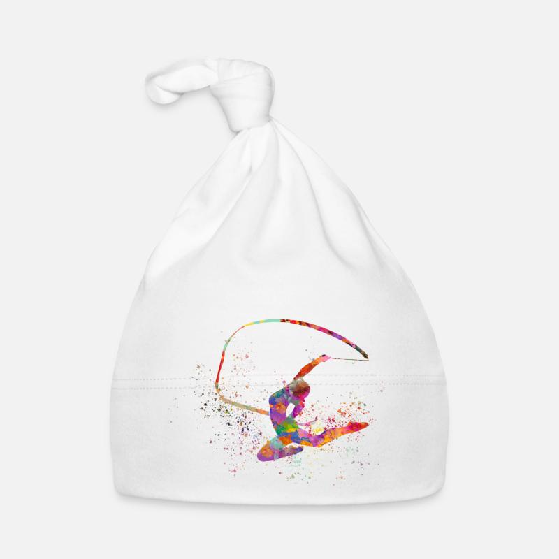Exercice de gymnastique à l’aquarelle - Bonnet bio Bébé - blanc