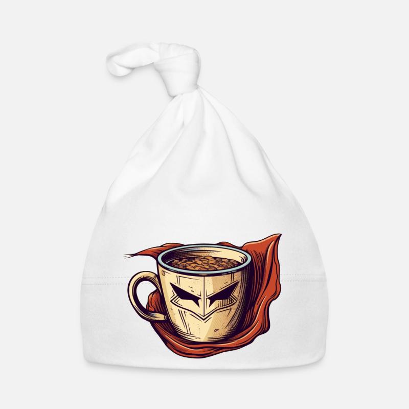 Le café et le cappuccino comme super-héros de la caféine Bonnet bio Bébé