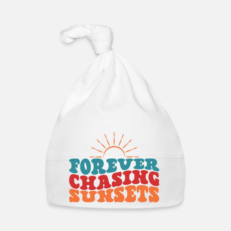 Forever Chasing Sunsets Sonne Sommer Strand Urlaub Baby Bio-Mütze