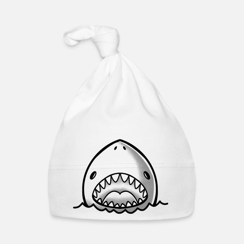 cute Shark Face with open mouth Organic Baby Cap