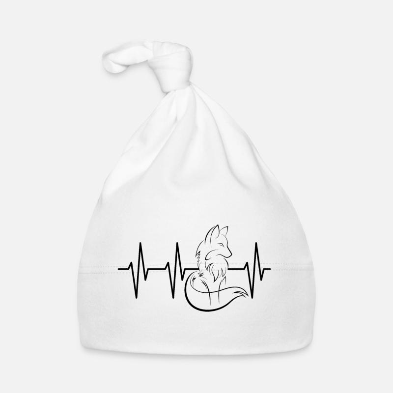 Pulse Fox symbole Heartbeat Foxes Illustration Bonnet bio Bébé