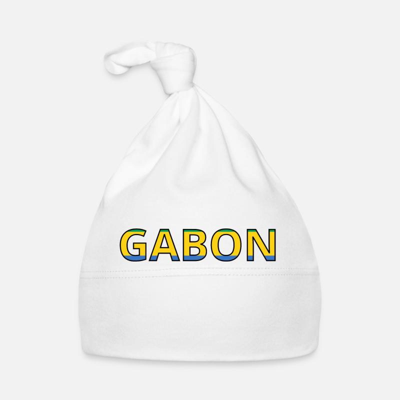 Drapeau Gabon - Bonnet bio Bébé - blanc