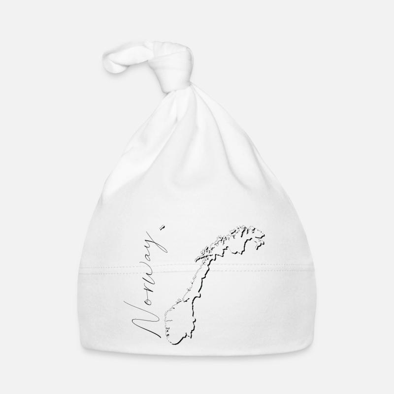 Norway map as outline EN Organic Baby Cap