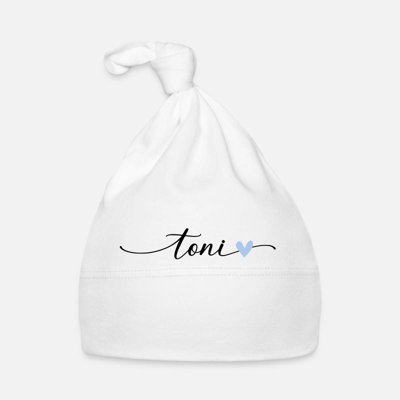 Toni Name Calligraphy Font Organic Baby Cap