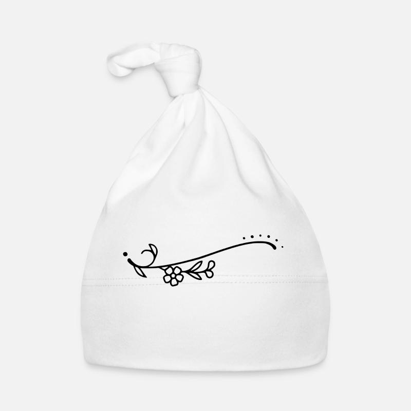 Curved Line Flowers Organic Baby Cap