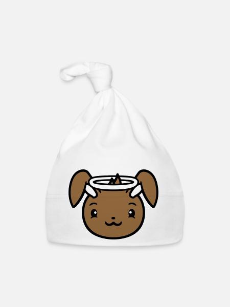 Bunny Angel Holy Heaven Good Love Halo - Organic Baby Cap - white - Front