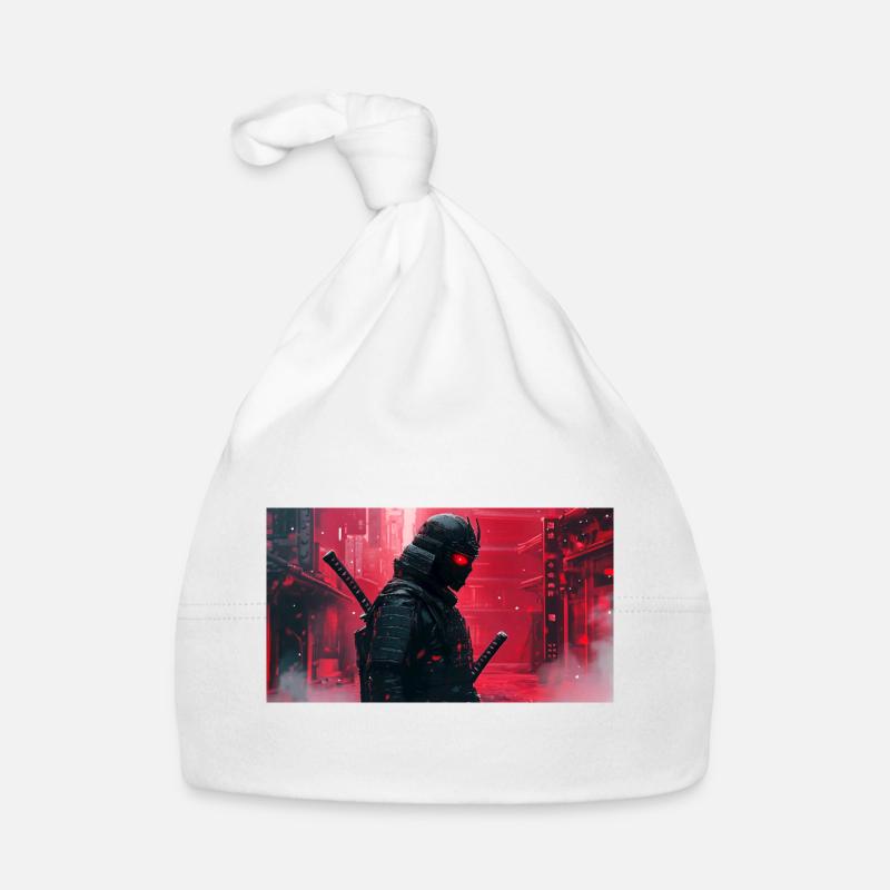 Black Futuristic Samurai Organic Baby Cap