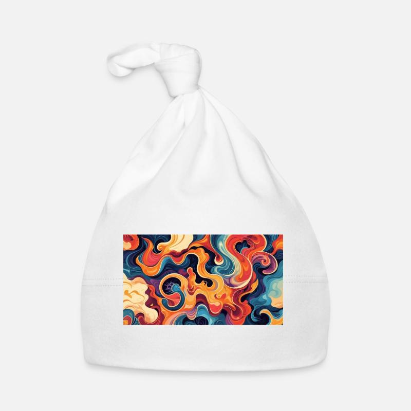 Vibrant Fluid Abstract Artwork Organic Baby Cap