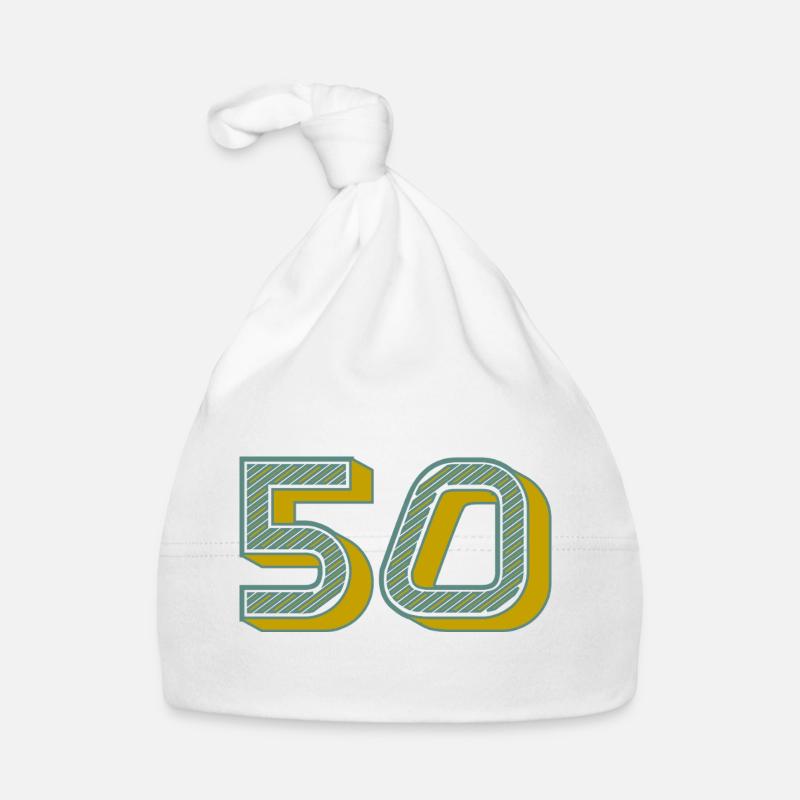 Number 50 Modern Chart Organic Baby Cap