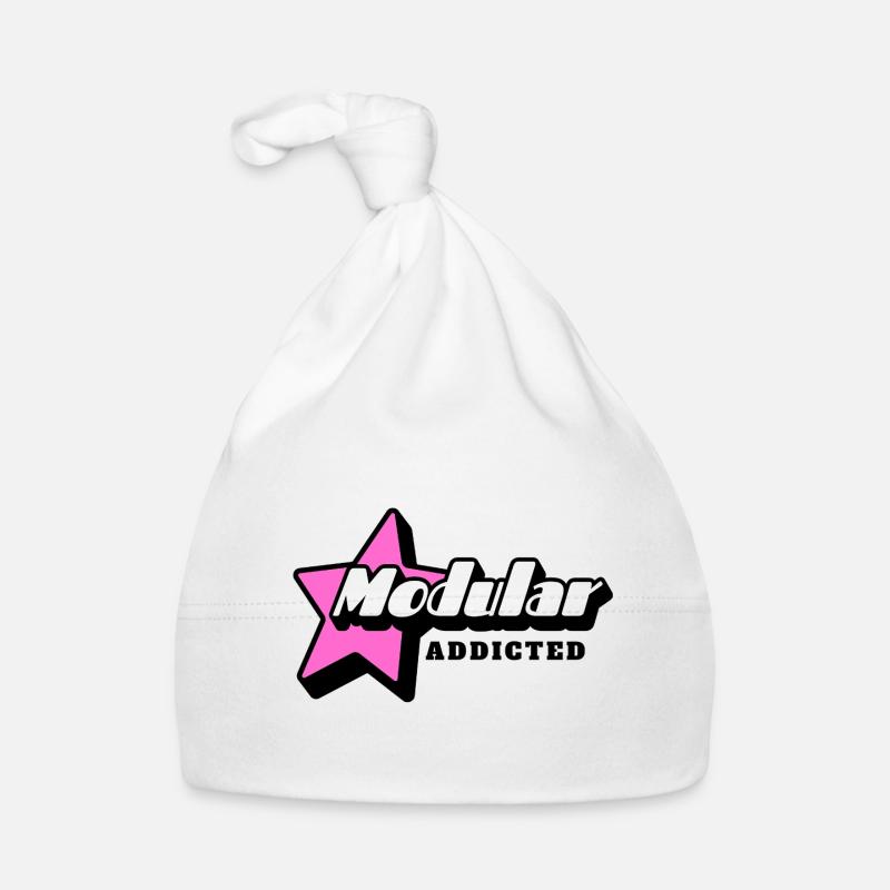 Modular Addicted Synthesizer - Organic Baby Cap - white