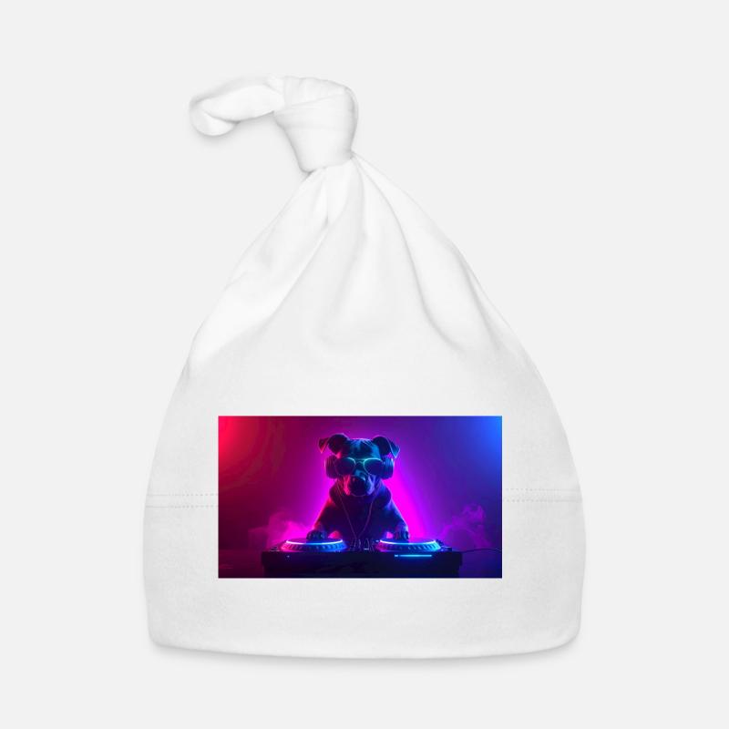Neon DJ Hund Baby Bio-Mütze