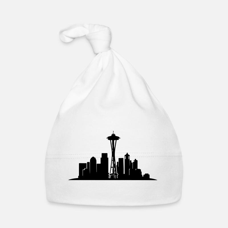 Seattle Skyline Silhouette Baby Bio-Mütze