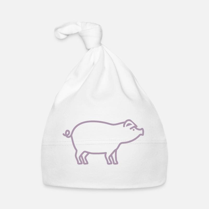 Mignon cochon silhouette ferme minimaliste Bonnet bio Bébé