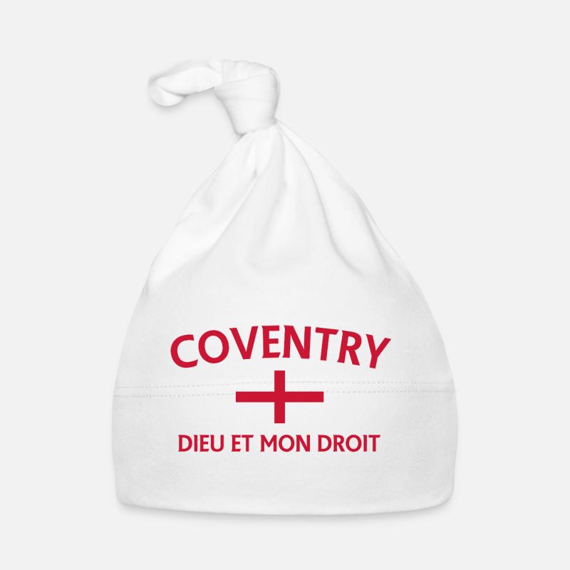 Design de croix de Coventry avec drapeau anglais Bonnet bio Bébé