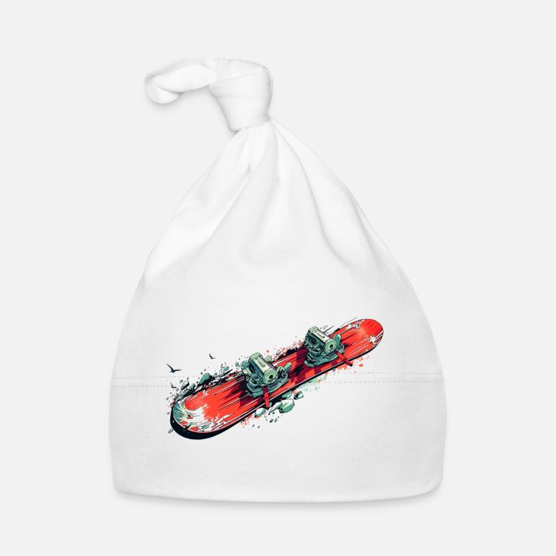 snowboard - Organic Baby Cap - white