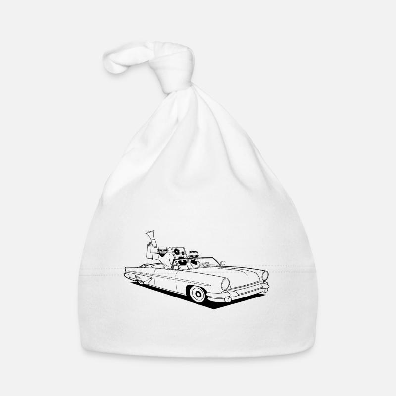 En voiture - Bonnet bio Bébé - blanc